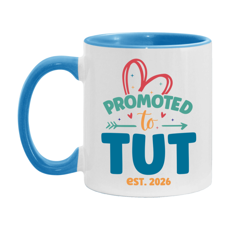 Promoted To Tut Est. 2026 Coffee Mug – New Tut Gift – Pregnancy Announcement Mug For New Baby