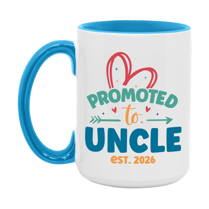 Promoted To Uncle Est. 2026 Coffee Mug – New Uncle Gift – Pregnancy Announcement Mug For New Baby