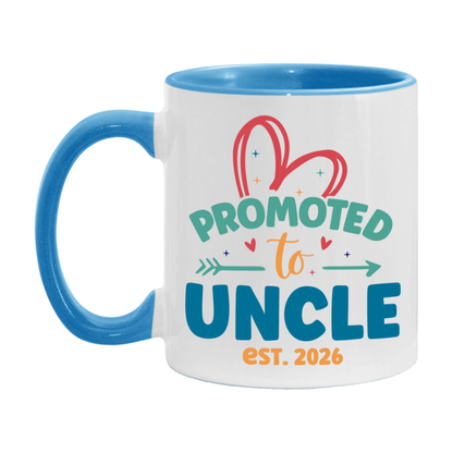 Promoted To Uncle Est. 2026 Coffee Mug – New Uncle Gift – Pregnancy Announcement Mug For New Baby