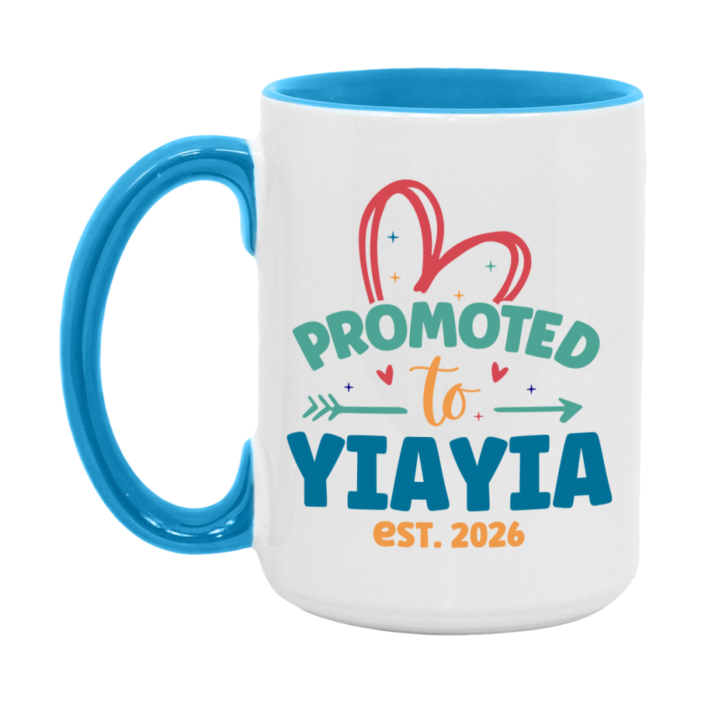 Promoted To Yiayia Est. 2026 Coffee Mug – New Yiayia Gift – Pregnancy Announcement Mug For New Baby