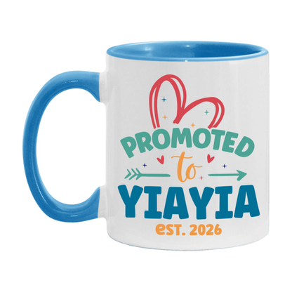 Promoted To Yiayia Est. 2026 Coffee Mug – New Yiayia Gift – Pregnancy Announcement Mug For New Baby