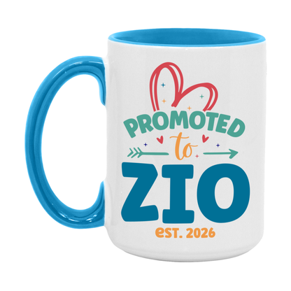 Promoted To Zio Est. 2026 Coffee Mug – New Zio Gift – Pregnancy Announcement Mug For New Baby