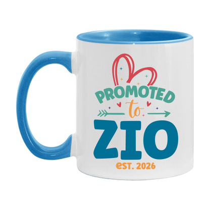 Promoted To Zio Est. 2026 Coffee Mug – New Zio Gift – Pregnancy Announcement Mug For New Baby