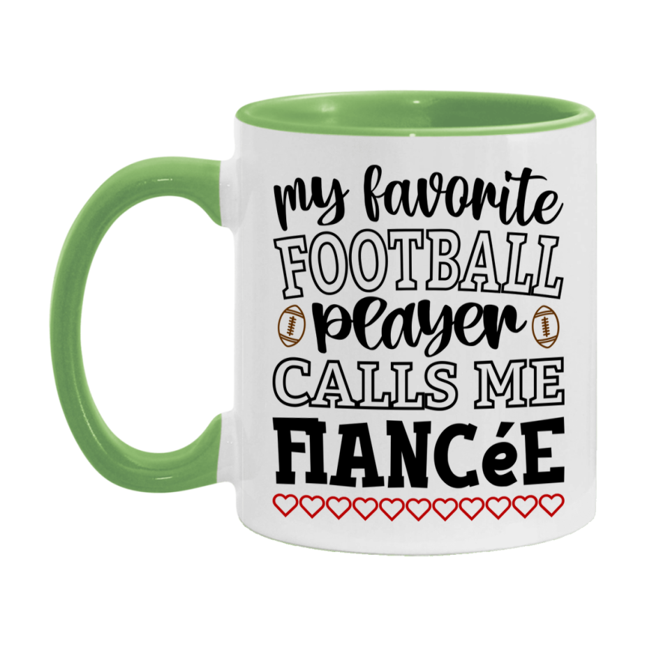 My Favorite Football Player Calls Me Fiancée Mug – Funny Football Fiancée Gift – Mug For Fiancée From Player – Football Season Gift Idea
