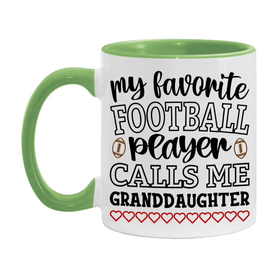 My Favorite Football Player Calls Me Granddaughter Mug – Funny Football Granddaughter Gift – Mug For Granddaughter From Player – Football Season Gift Idea