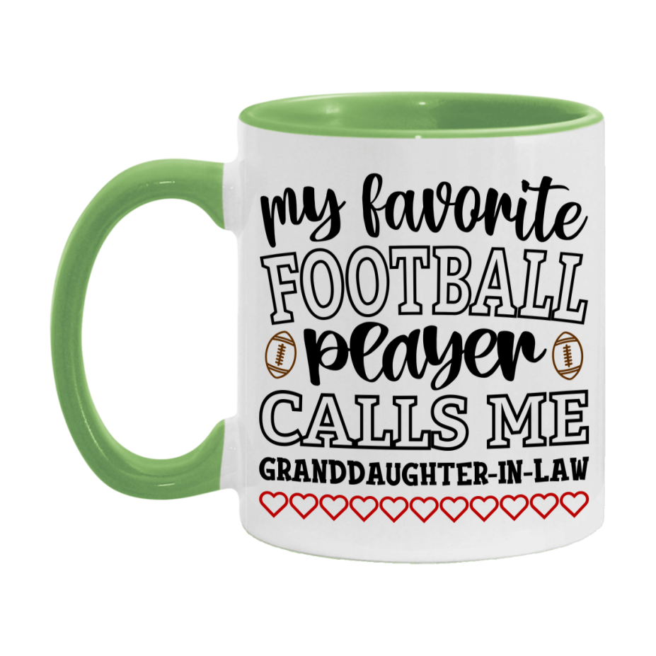 My Favorite Football Player Calls Me Granddaughter-In-Law Mug – Funny Football Granddaughter-In-Law Gift – Mug For Granddaughter-In-Law From Player – Football Season Gift Idea