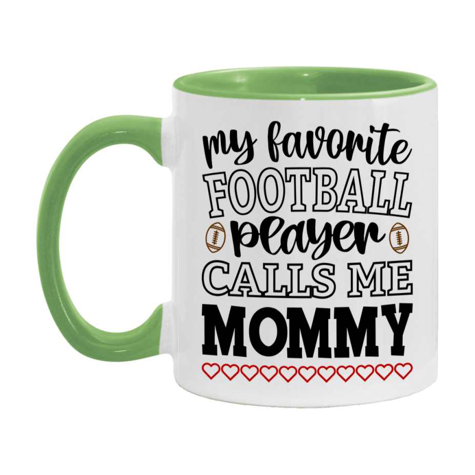 My Favorite Football Player Calls Me Mommy Mug – Funny Football Mommy Gift – Mug For Mommy From Player – Football Season Gift Idea