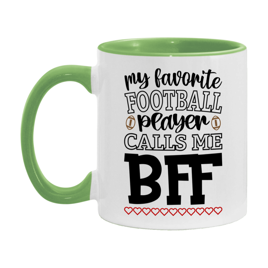 My Favorite Football Player Calls Me Bff Mug – Funny Football Bff Gift – Mug For Bff From Player – Football Season Gift Idea