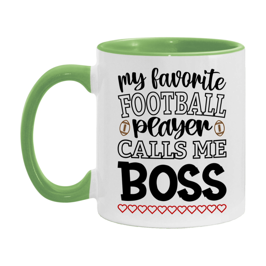 My Favorite Football Player Calls Me Boss Mug – Funny Football Boss Gift – Mug For Boss From Player – Football Season Gift Idea