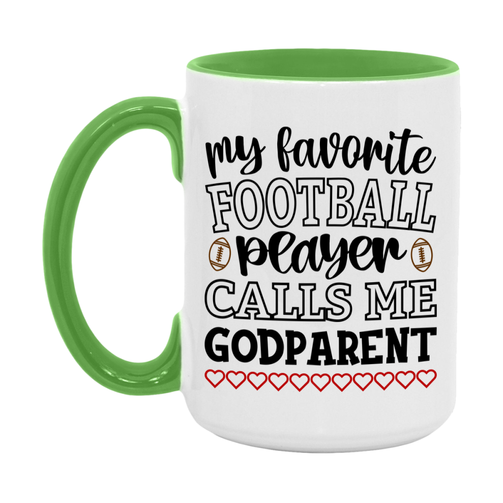 My Favorite Football Player Calls Me Godparent Mug – Funny Football Godparent Gift – Mug For Godparent From Player – Football Season Gift Idea