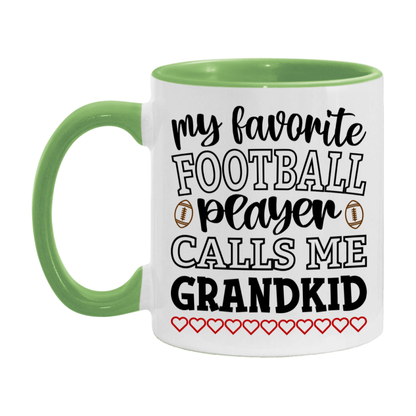 My Favorite Football Player Calls Me Grandkid Mug – Funny Football Grandkid Gift – Mug For Grandkid From Player – Football Season Gift Idea