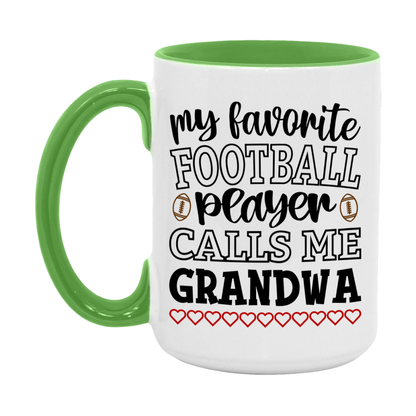 My Favorite Football Player Calls Me Grandwa Mug – Funny Football Grandwa Gift – Mug For Grandwa From Player – Football Season Gift Idea