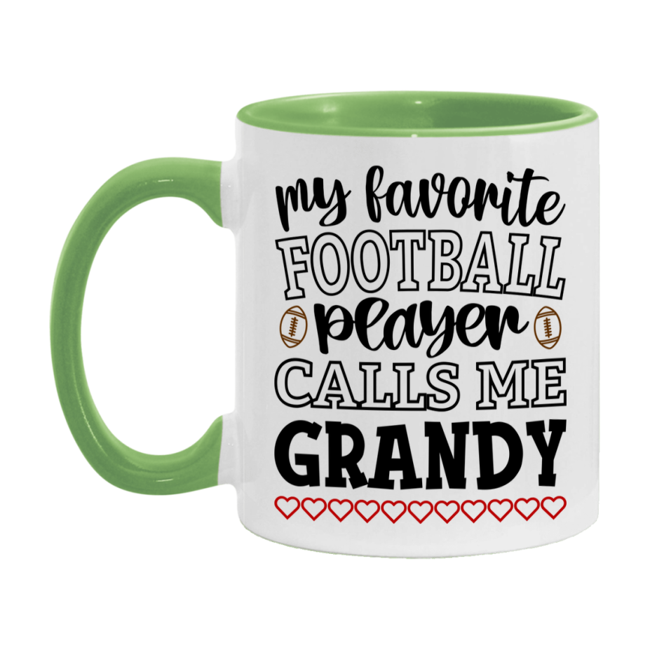 My Favorite Football Player Calls Me Grandy Mug – Funny Football Grandy Gift – Mug For Grandy From Player – Football Season Gift Idea