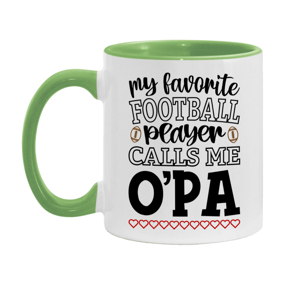 My Favorite Football Player Calls Me O'pa Mug – Funny Football O'pa Gift – Mug For O'pa From Player – Football Season Gift Idea
