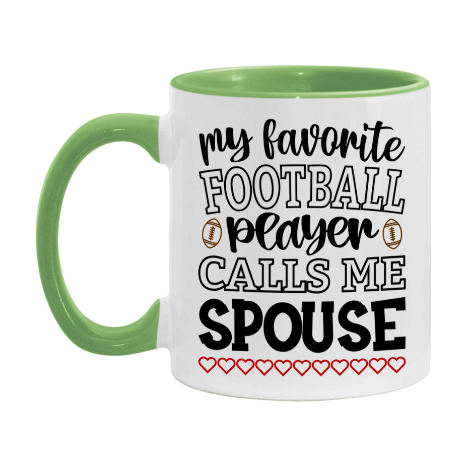 My Favorite Football Player Calls Me Spouse Mug – Funny Football Spouse Gift – Mug For Spouse From Player – Football Season Gift Idea