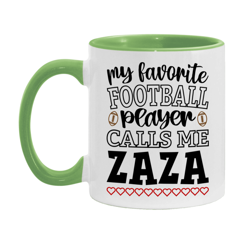 My Favorite Football Player Calls Me Zaza Mug – Funny Football Zaza Gift – Mug For Zaza From Player – Football Season Gift Idea