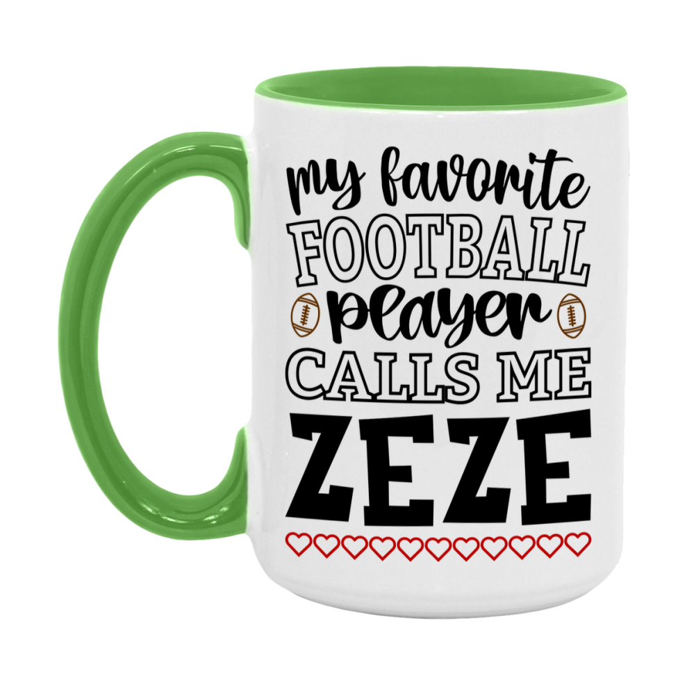 My Favorite Football Player Calls Me Zeze Mug – Funny Football Zeze Gift – Mug For Zeze From Player – Football Season Gift Idea
