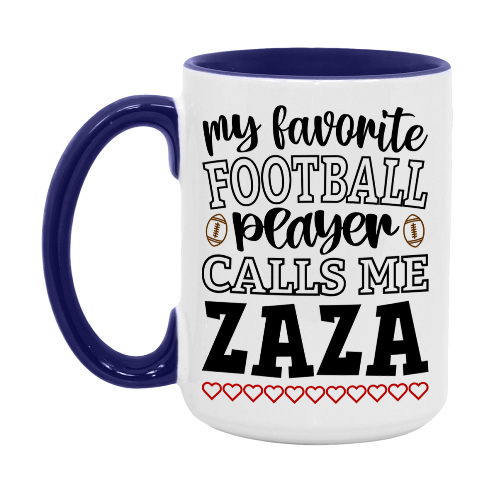 My Favorite Football Player Calls Me Zaza Mug – Funny Football Zaza Gift – Mug For Zaza From Player – Football Season Gift Idea
