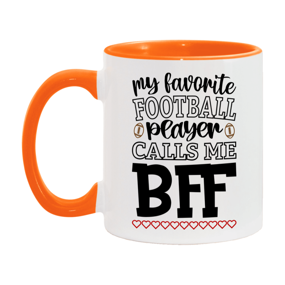 My Favorite Football Player Calls Me Bff Mug – Funny Football Bff Gift – Mug For Bff From Player – Football Season Gift Idea