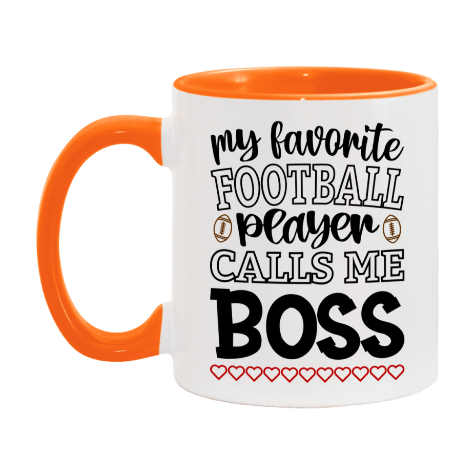 My Favorite Football Player Calls Me Boss Mug – Funny Football Boss Gift – Mug For Boss From Player – Football Season Gift Idea