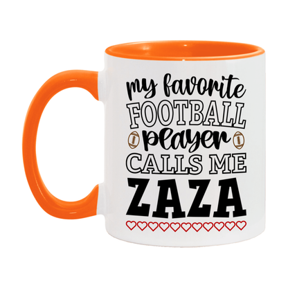 My Favorite Football Player Calls Me Zaza Mug – Funny Football Zaza Gift – Mug For Zaza From Player – Football Season Gift Idea