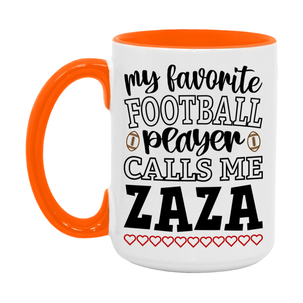 My Favorite Football Player Calls Me Zaza Mug – Funny Football Zaza Gift – Mug For Zaza From Player – Football Season Gift Idea