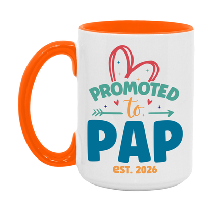 Promoted To Pap Est. 2026 Coffee Mug – New Pap Gift – Pregnancy Announcement Mug For New Baby