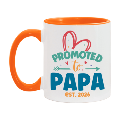 Promoted To Papa Est. 2026 Coffee Mug – New Papa Gift – Pregnancy Announcement Mug For New Baby