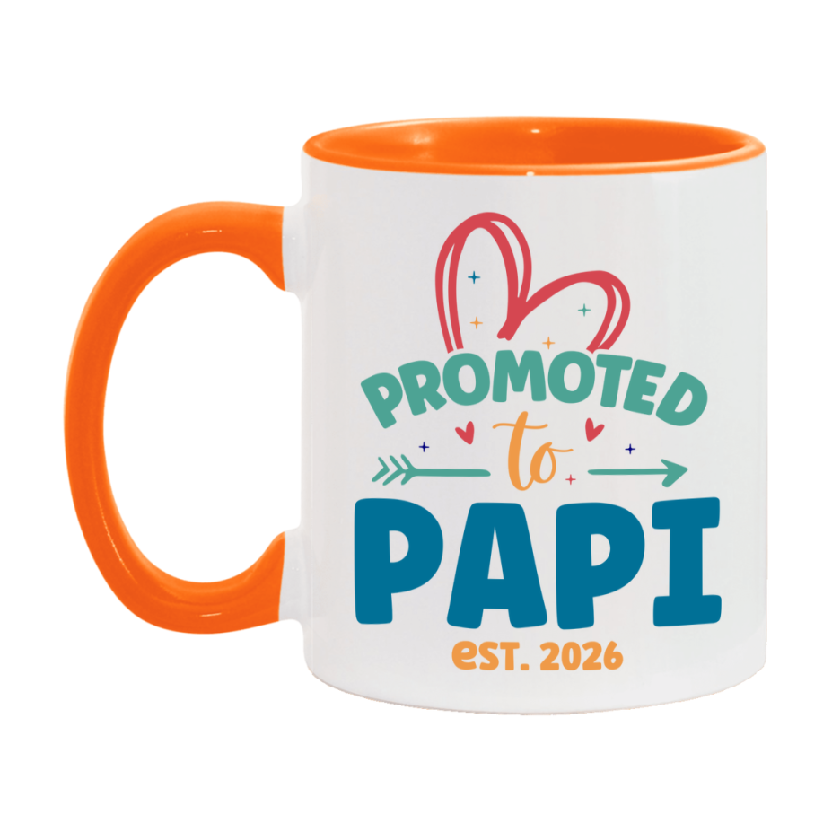 Promoted To Papi Est. 2026 Coffee Mug – New Papi Gift – Pregnancy Announcement Mug For New Baby