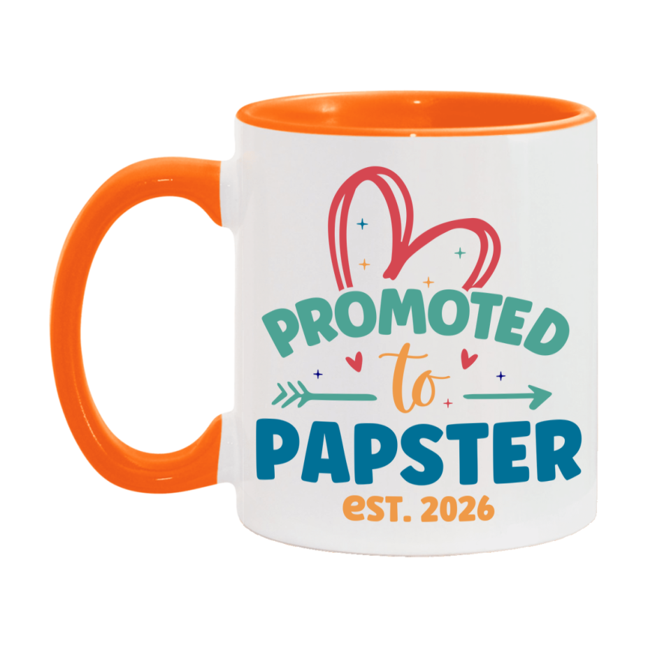 Promoted To Papster Est. 2026 Coffee Mug – New Papster Gift – Pregnancy Announcement Mug For New Baby