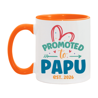 Promoted To Papu Est. 2026 Coffee Mug – New Papu Gift – Pregnancy Announcement Mug For New Baby
