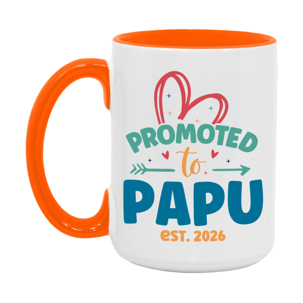 Promoted To Papu Est. 2026 Coffee Mug – New Papu Gift – Pregnancy Announcement Mug For New Baby
