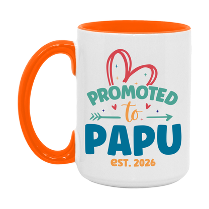 Promoted To Papu Est. 2026 Coffee Mug – New Papu Gift – Pregnancy Announcement Mug For New Baby