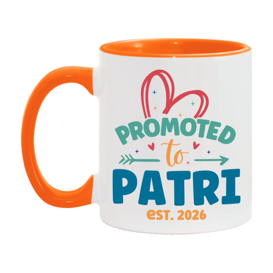 Promoted To Patri Est. 2026 Coffee Mug – New Patri Gift – Pregnancy Announcement Mug For New Baby