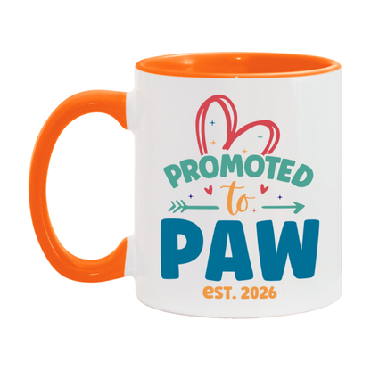 Promoted To Paw Est. 2026 Coffee Mug – New Paw Gift – Pregnancy Announcement Mug For New Baby