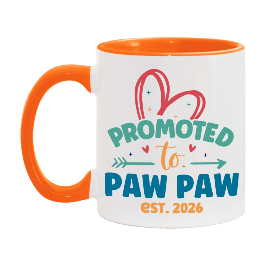 Promoted To Paw Paw Est. 2026 Coffee Mug – New Paw Paw Gift – Pregnancy Announcement Mug For New Baby
