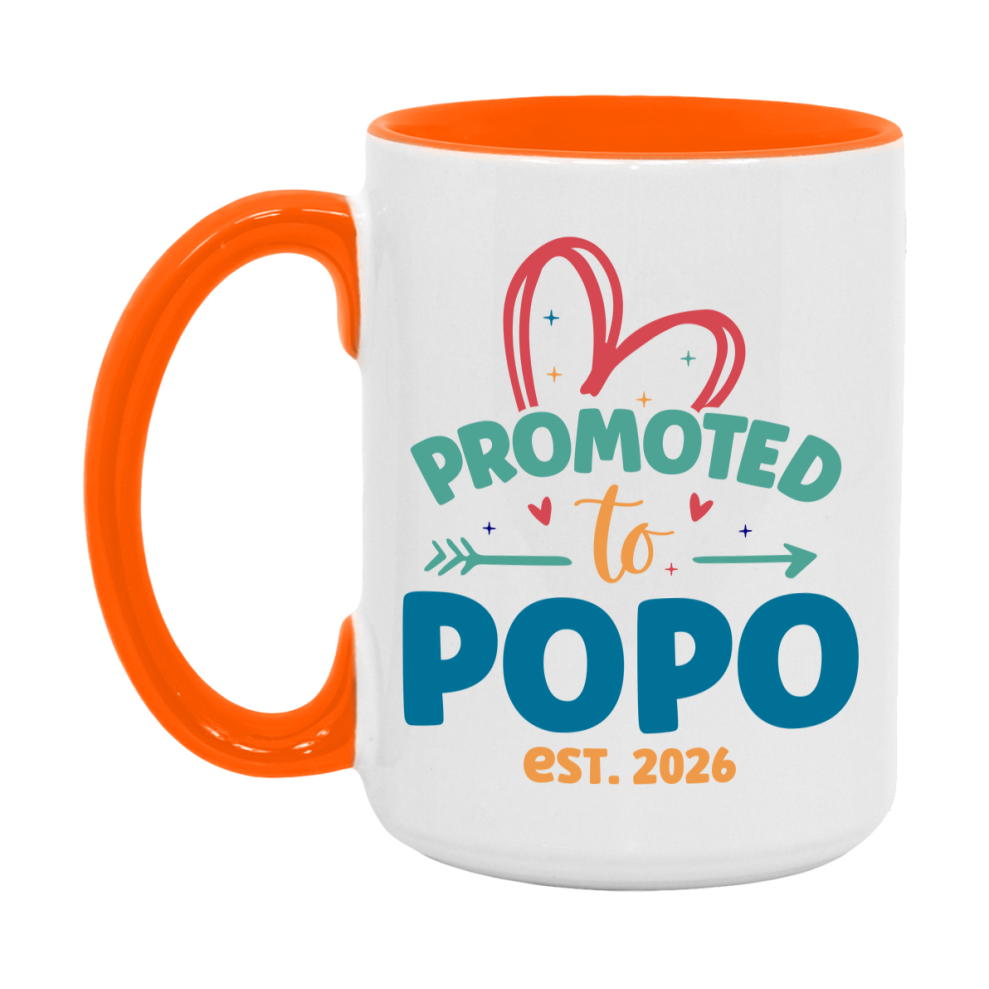 Promoted To Popo Est. 2026 Coffee Mug – New Popo Gift – Pregnancy Announcement Mug For New Baby