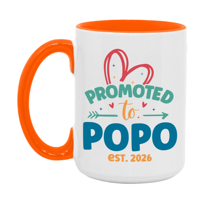 Promoted To Popo Est. 2026 Coffee Mug – New Popo Gift – Pregnancy Announcement Mug For New Baby