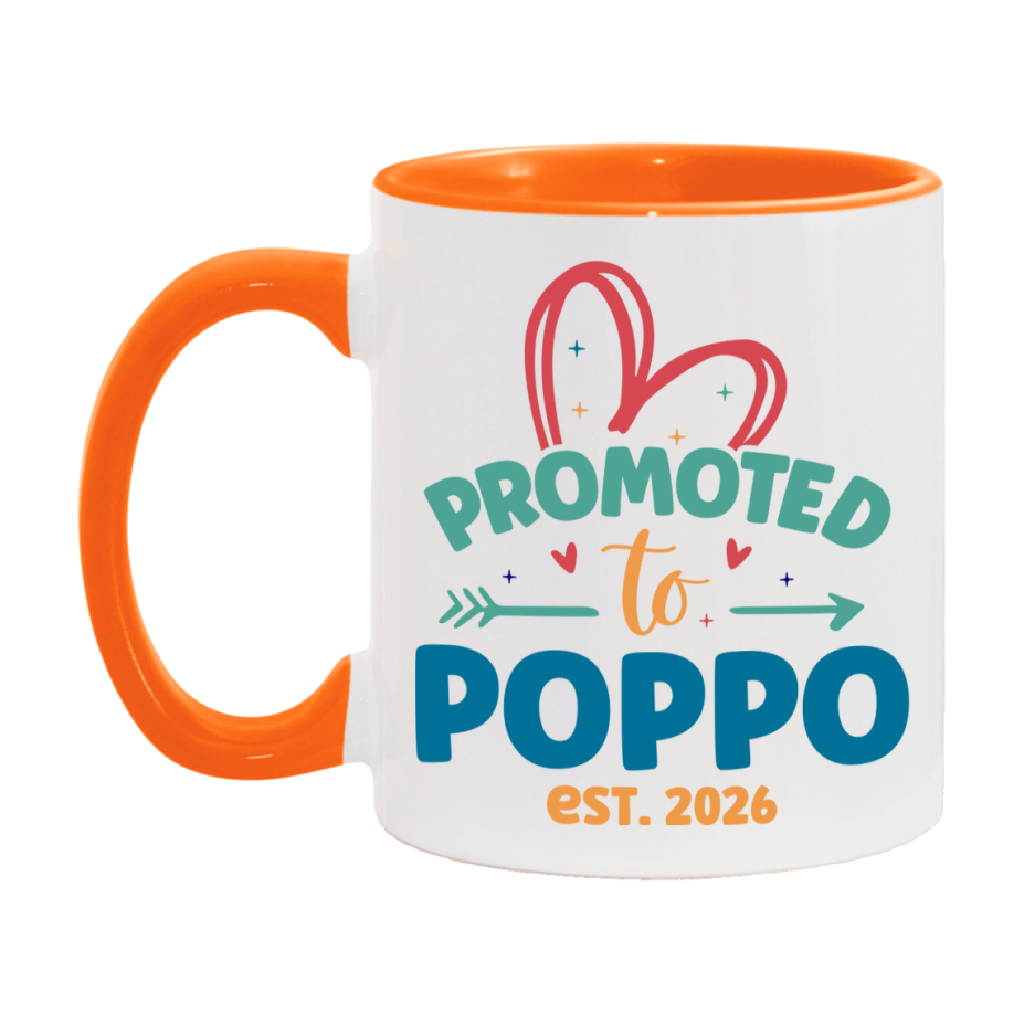Promoted To Poppo Est. 2026 Coffee Mug – New Poppo Gift – Pregnancy Announcement Mug For New Baby