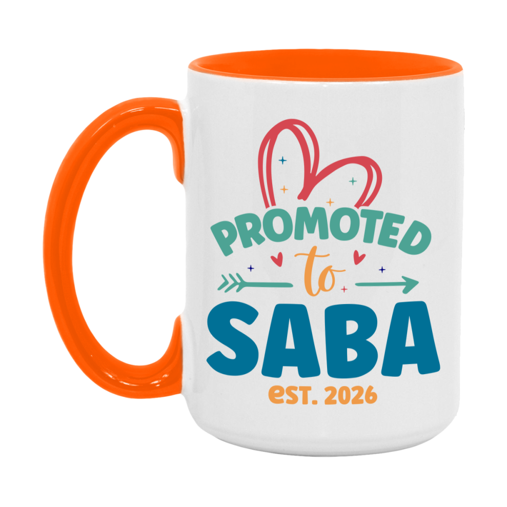 Promoted To Saba Est. 2026 Coffee Mug – New Saba Gift – Pregnancy Announcement Mug For New Baby