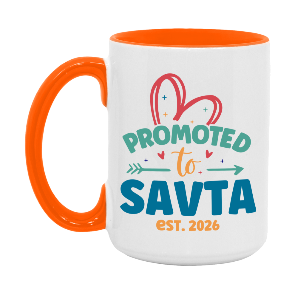 Promoted To Savta Est. 2026 Coffee Mug – New Savta Gift – Pregnancy Announcement Mug For New Baby