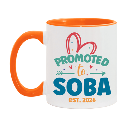 Promoted To Soba Est. 2026 Coffee Mug – New Soba Gift – Pregnancy Announcement Mug For New Baby
