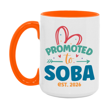 Promoted To Soba Est. 2026 Coffee Mug – New Soba Gift – Pregnancy Announcement Mug For New Baby