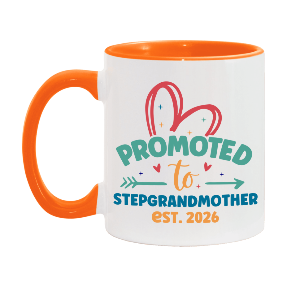 Promoted To Stepgrandmother Est. 2026 Coffee Mug – New Stepgrandmother Gift – Pregnancy Announcement Mug For New Baby