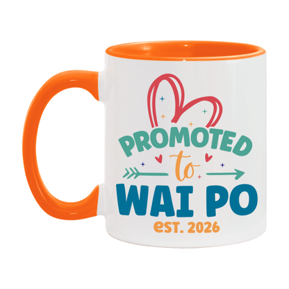 Promoted To Wai Po Est. 2026 Coffee Mug – New Wai Po Gift – Pregnancy Announcement Mug For New Baby