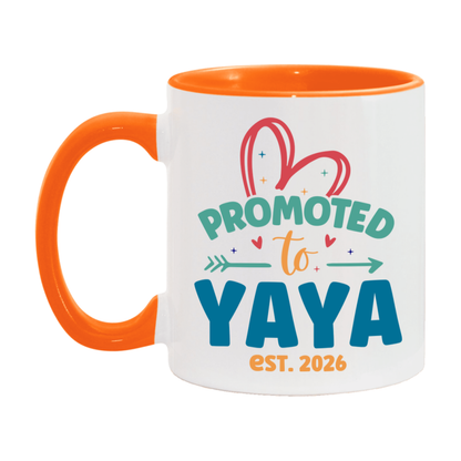 Promoted To Yaya Est. 2026 Coffee Mug – New Yaya Gift – Pregnancy Announcement Mug For New Baby