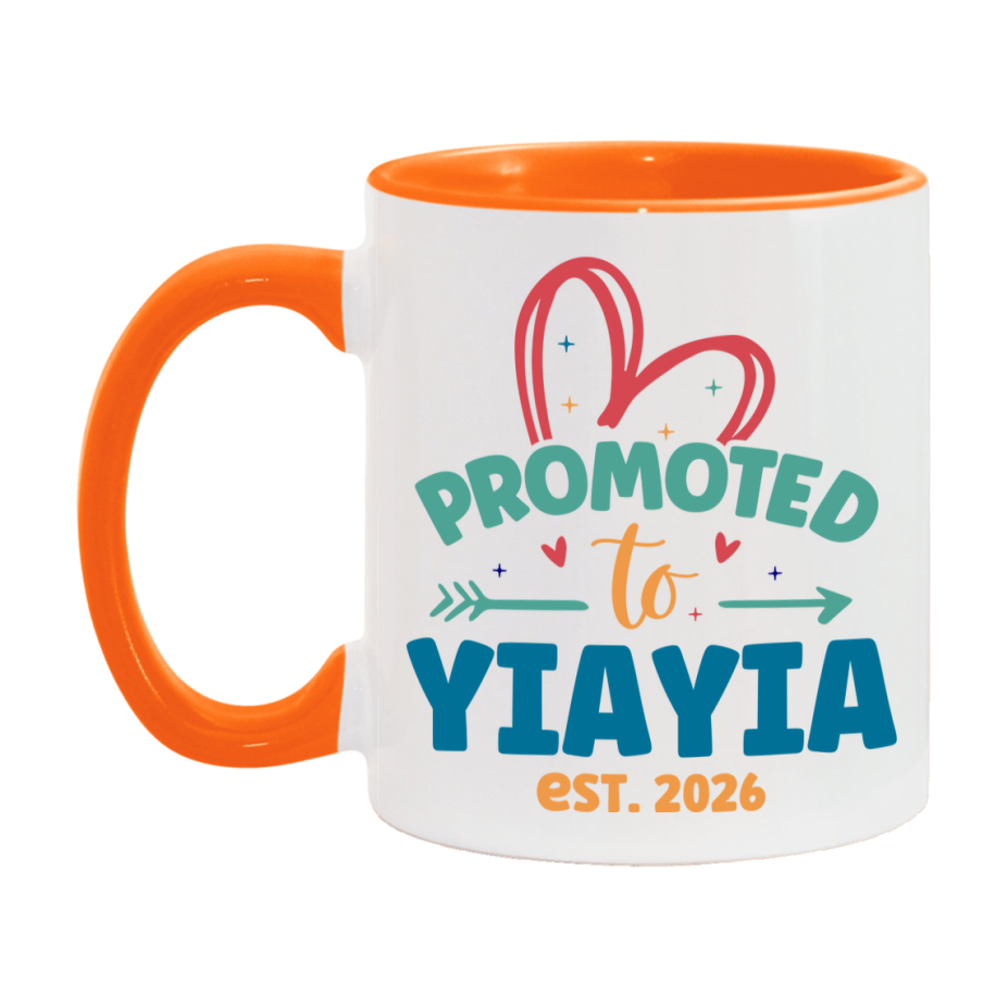 Promoted To Yiayia Est. 2026 Coffee Mug – New Yiayia Gift – Pregnancy Announcement Mug For New Baby
