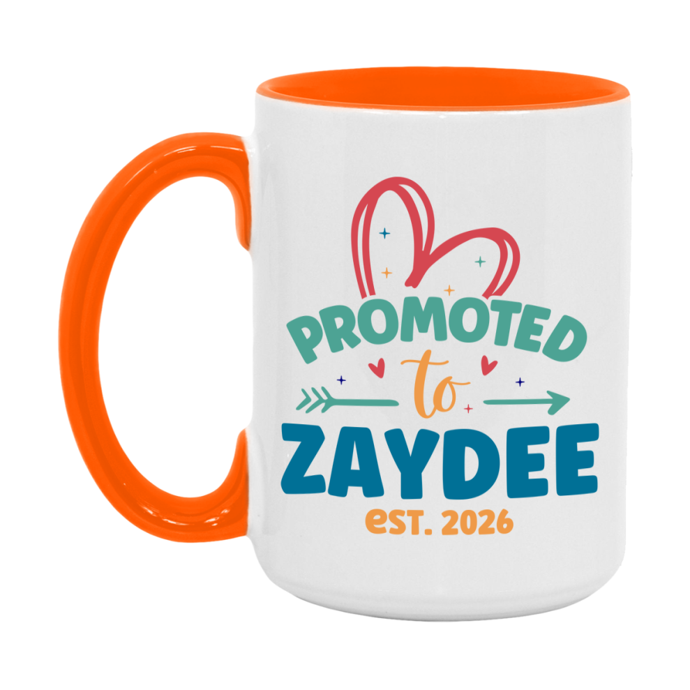 Promoted To Zaydee Est. 2026 Coffee Mug – New Zaydee Gift – Pregnancy Announcement Mug For New Baby