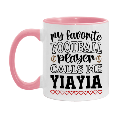 My Favorite Football Player Calls Me Yiayia Mug – Funny Football Yiayia Gift – Mug For Yiayia From Player – Football Season Gift Idea
