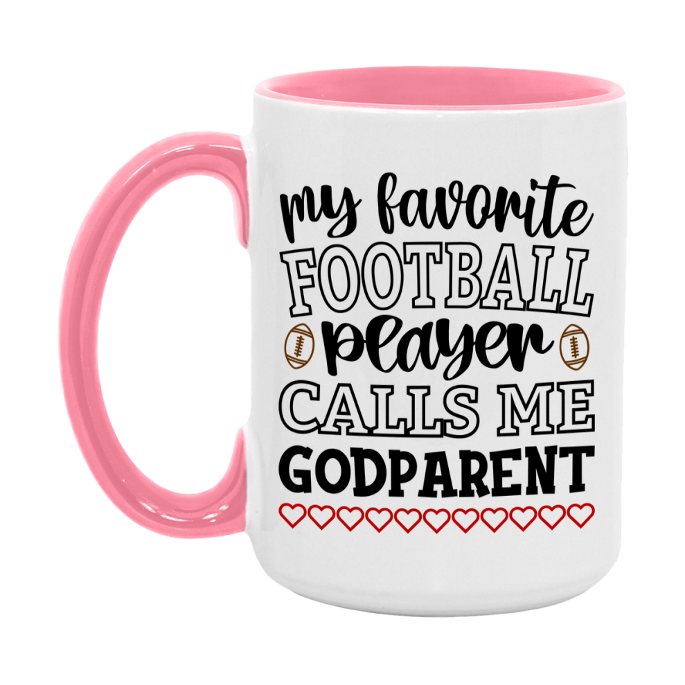 My Favorite Football Player Calls Me Godparent Mug – Funny Football Godparent Gift – Mug For Godparent From Player – Football Season Gift Idea